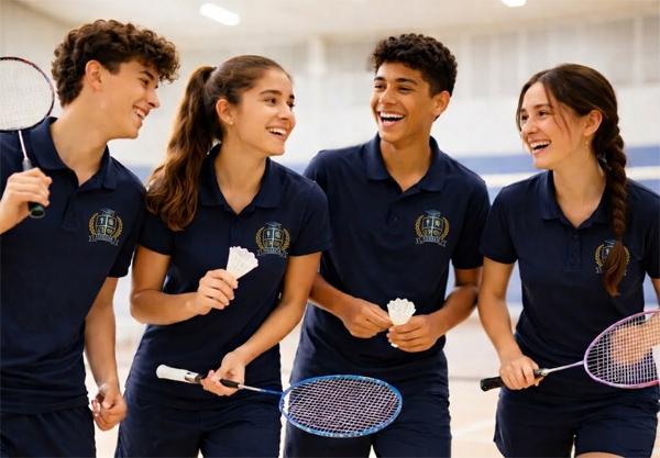 Vilhelm students playing badminton
