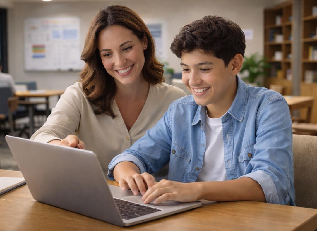 Personal mentor helping a student with their studies